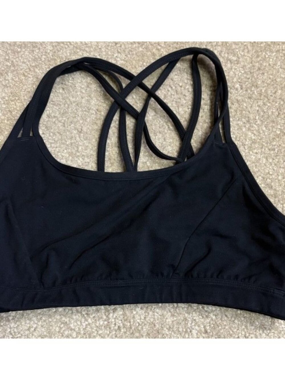 Athleta Black Criss-Cross Back Sports Bras Size Medium